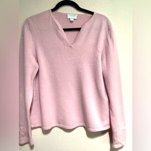 Charter Club 100% Cashmere Sz PL Light Pink V-Neck Pullover Sweater